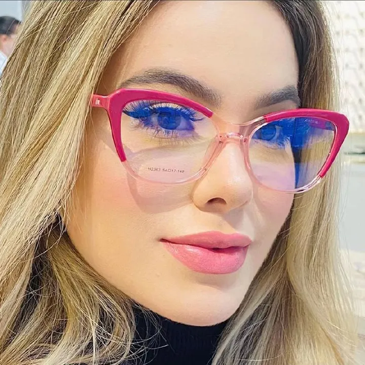 Ins Hot Wholesale Fashion Eyeglasses Frames Women Cat Eye Blue Light Blocking Glasses Own logo High Quality TR90 Optical Frames 1PC