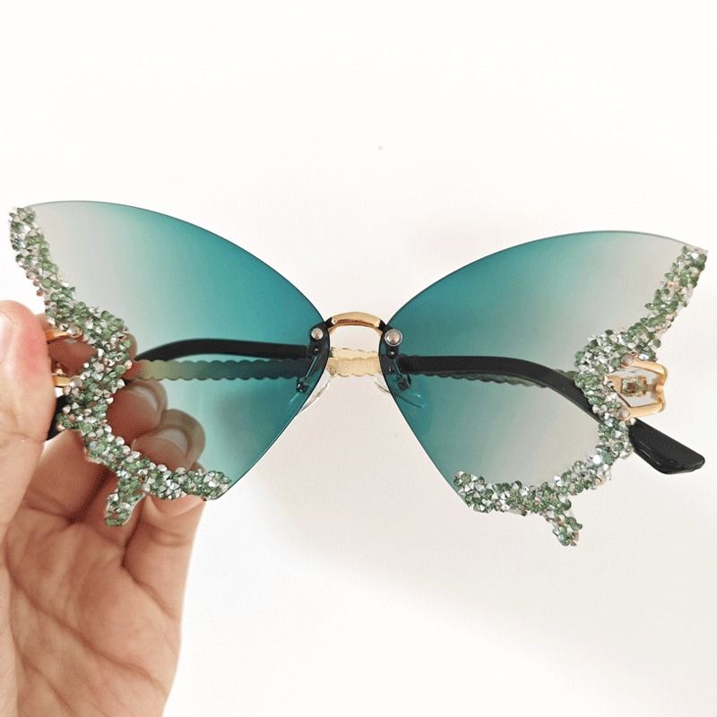 Luxury Diamond Butterfly Sunglasses Women Brand y2k Vintage Rimless Oversized Sun Glasses Ladies Eyewear gafas de sol 1PC
