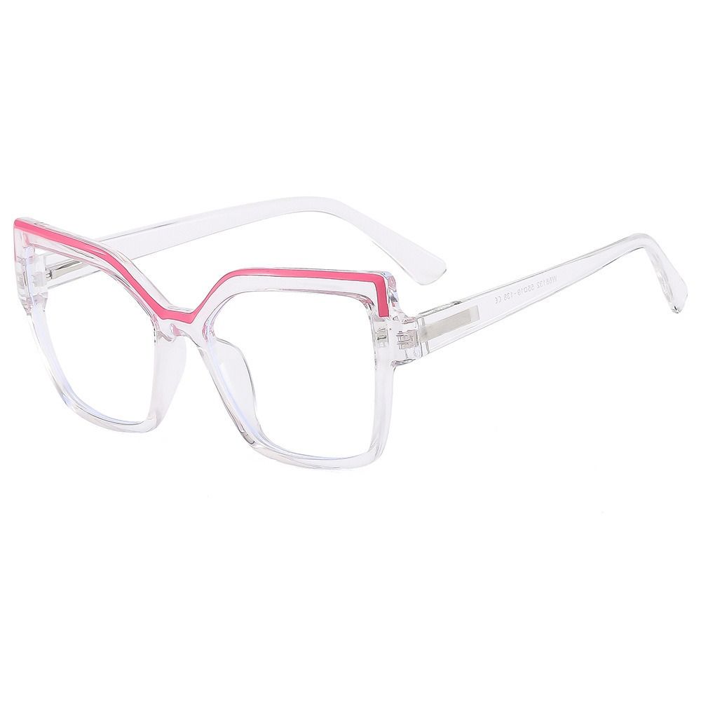 95977 2025 Fashion TR90 Anti Blue Light Trendy Cat Eye Glasses Retro Optical Computer Glasses Frame Eyeglasses Woman Eyewear 1PC