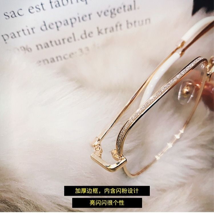 Oversized Square Eyewear Retro Women Anti-blue Light Blocking Metal Frame Glasses Optical Computer Glasses Frame 1PC