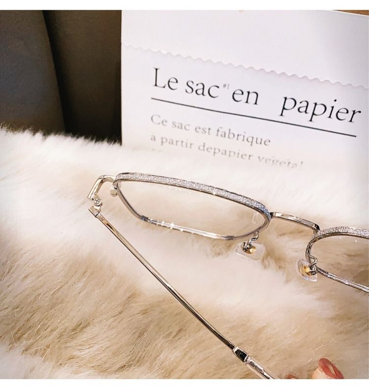 Oversized Square Eyewear Retro Women Anti-blue Light Blocking Metal Frame Glasses Optical Computer Glasses Frame 1PC