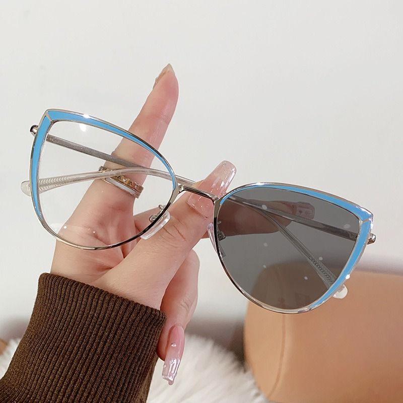 Cat Eye Photogrey Anti Blue Light Photochromic Women Glasses Eyewear Anti Reflection Wholesale Eyeglasses Frames 1PC