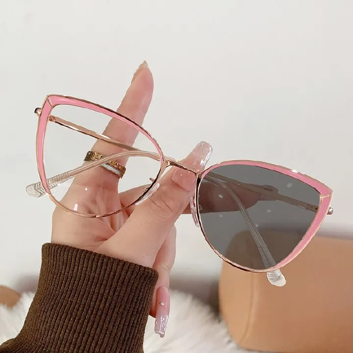Cat Eye Photogrey Anti Blue Light Photochromic Women Glasses Eyewear Anti Reflection Wholesale Eyeglasses Frames 1PC