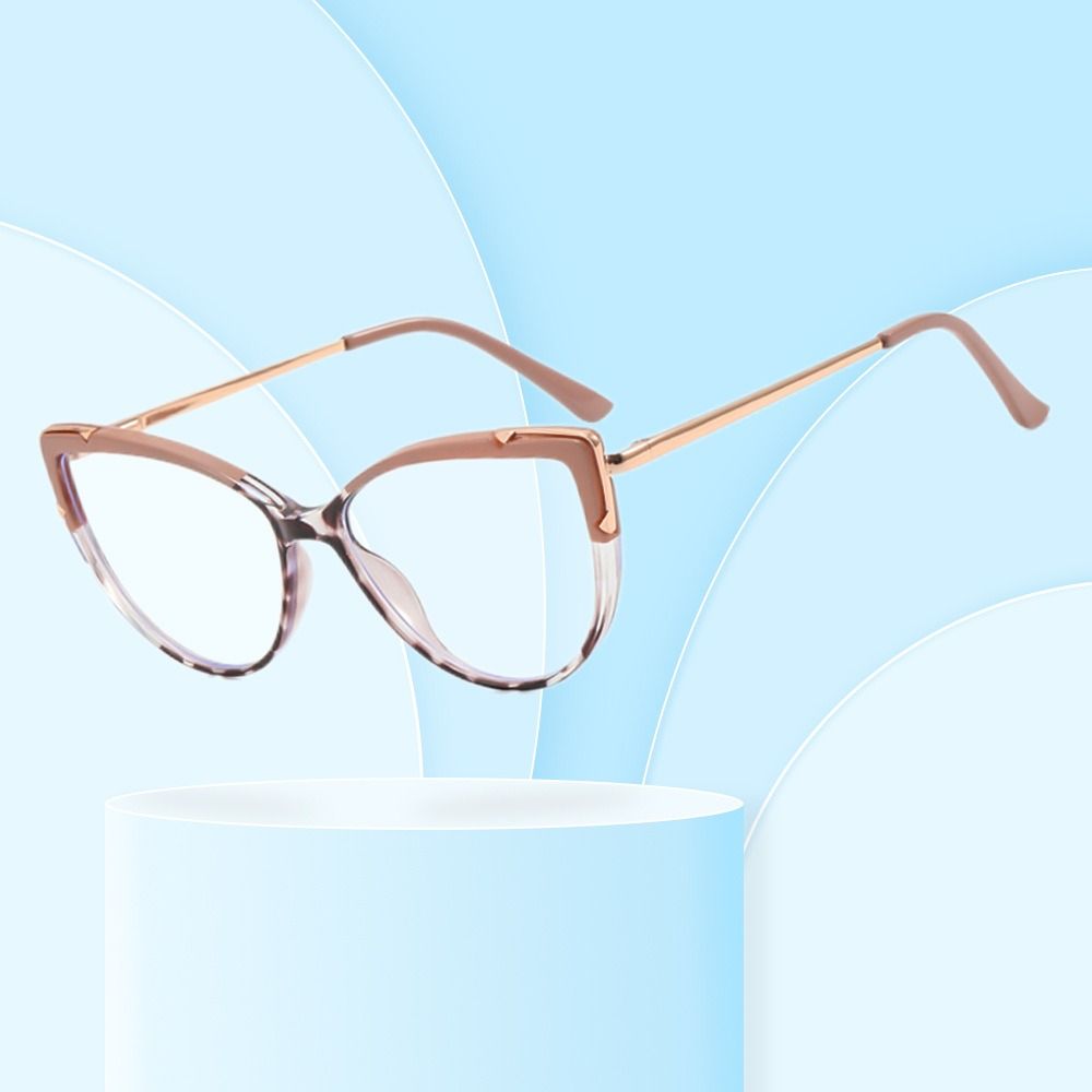 Cat's Eye Flat Mirror Anti Blue Light TR90 Spring Leg New Eyeglass Frame European and American Trend Large Frame Glasses Computer Glasses Eyeglass Optical Eyewear Anti-Radiation 1PC