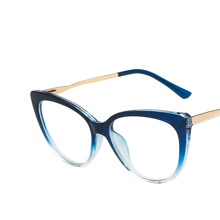2022 New Fashion TR90 Anti Blue Light Blocking Cat Eye Glasses Frame Women Luxury Designer Retro Eyeglasses for Ladies Optical Frame 1PC