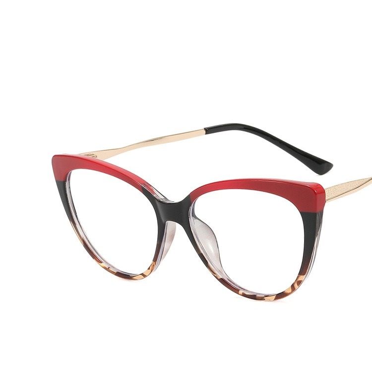 2022 New Fashion TR90 Anti Blue Light Blocking Cat Eye Glasses Frame Women Luxury Designer Retro Eyeglasses for Ladies Optical Frame 1PC