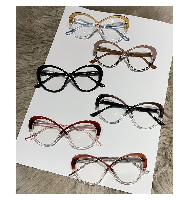 ustomized Fashion Anti Blue Light Blocking Glasses Oval Cross Design Cheap Plastic Glasses for Women 1PC