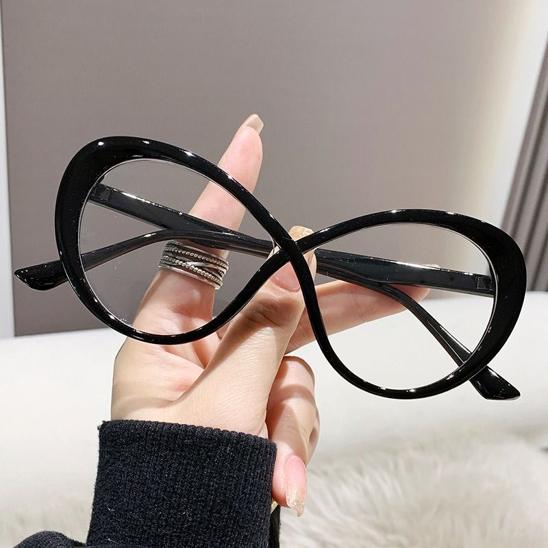 ustomized Fashion Anti Blue Light Blocking Glasses Oval Cross Design Cheap Plastic Glasses for Women 1PC