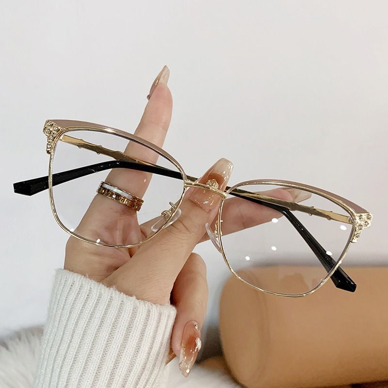 25807 New Color Changing Cat Eye Anti-blue Light Glasses Frames Women Men Square Computer Optical Eyeglasses 1PC