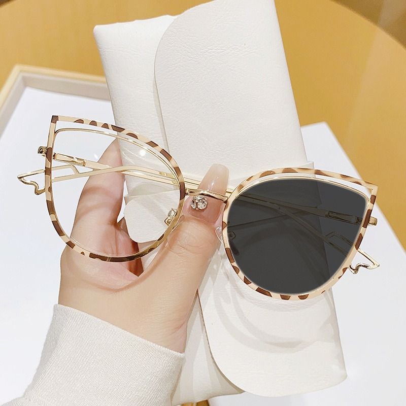 Nala Collection New Design Cat Eye Computer Glasses Women Eyewear Photochromic Sunglasses Metal Glass Frame Trendy Sunglasses Anti-blue Light 1PC
