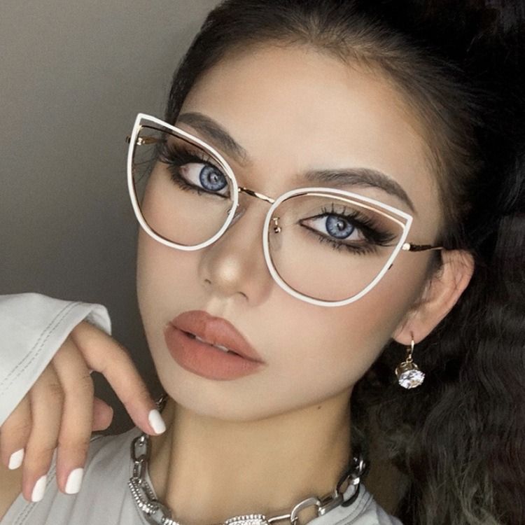 Nala Collection New Design Cat Eye Computer Glasses Women Eyewear Photochromic Sunglasses Metal Glass Frame Trendy Sunglasses Anti-blue Light 1PC