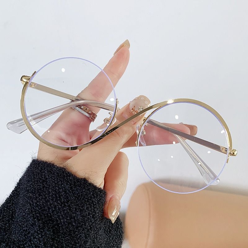 2025 New Retro Round Metal Women Man Anti Blue Light Optical Frame Fashion Blue Light Blocking Glasses 25011 1PC