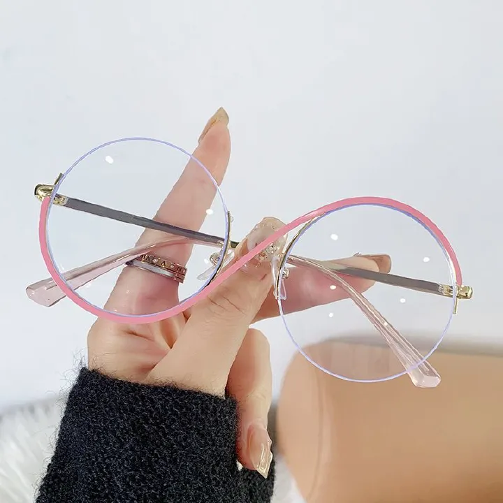2025 New Retro Round Metal Women Man Anti Blue Light Optical Frame Fashion Blue Light Blocking Glasses 25011 1PC