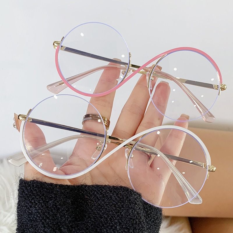 2025 New Retro Round Metal Women Man Anti Blue Light Optical Frame Fashion Blue Light Blocking Glasses 25011 1PC