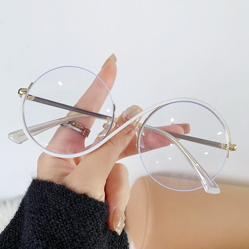 2025 New Retro Round Metal Women Man Anti Blue Light Optical Frame Fashion Blue Light Blocking Glasses 25011 1PC
