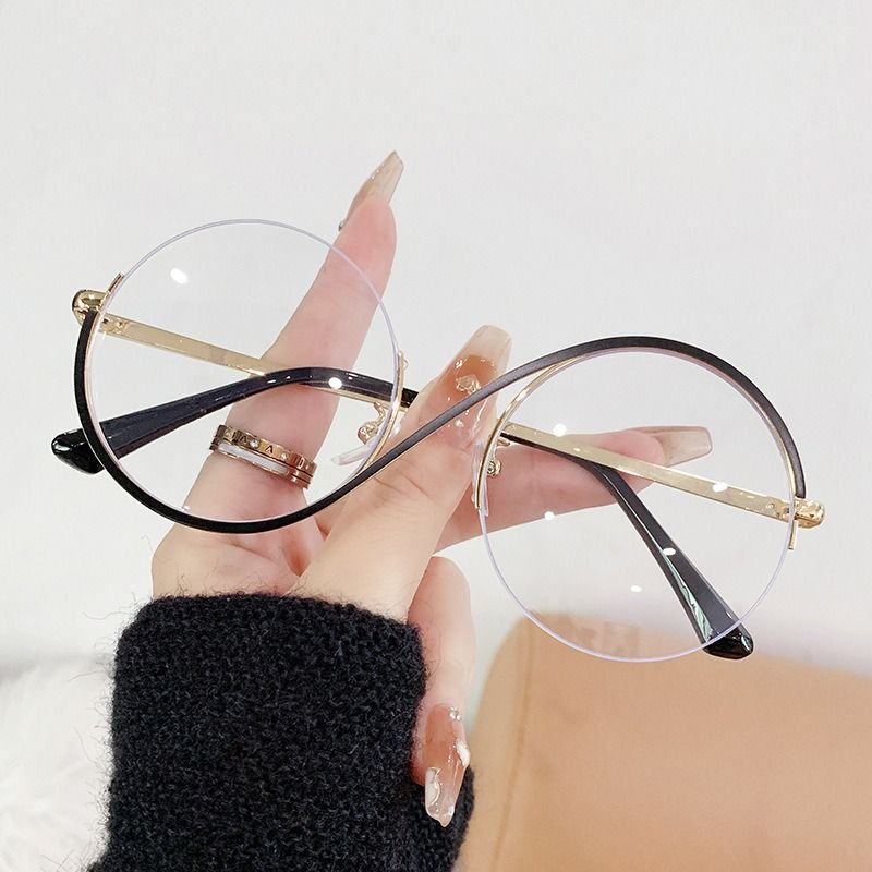 2025 New Retro Round Metal Women Man Anti Blue Light Optical Frame Fashion Blue Light Blocking Glasses 25011 1PC