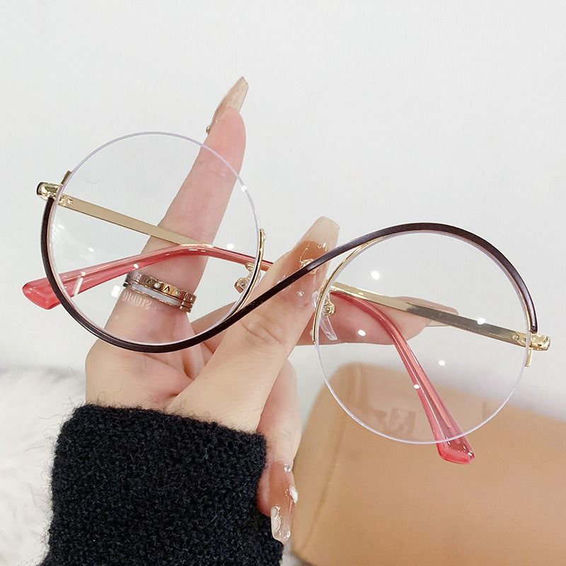 2025 New Retro Round Metal Women Man Anti Blue Light Optical Frame Fashion Blue Light Blocking Glasses 25011 1PC
