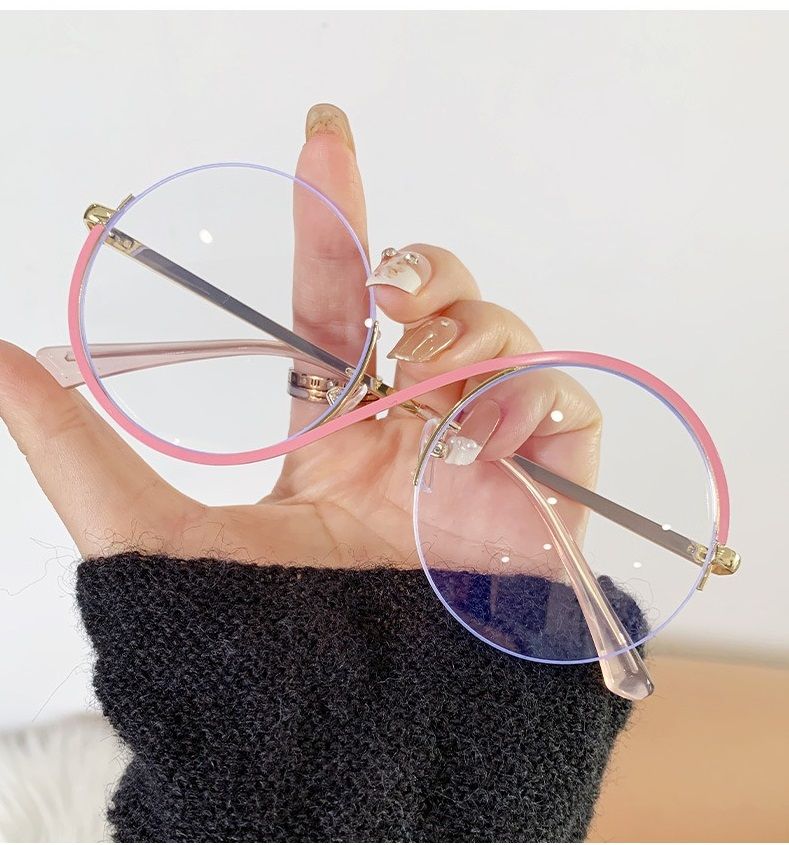 2025 New Retro Round Metal Women Man Anti Blue Light Optical Frame Fashion Blue Light Blocking Glasses 25011 1PC