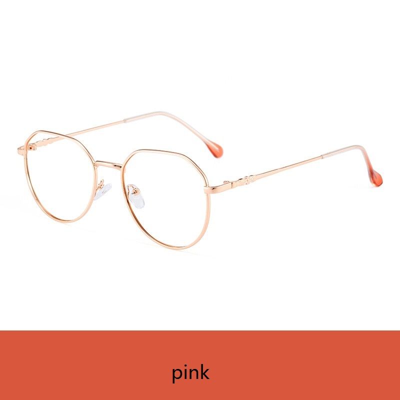 Upgraded Transition Glasses Wholesale Vintage Round Metal Optical Frame Photochromic Anti Blue Light Glasses for Women 1PC