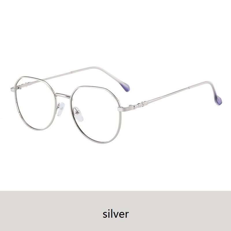 Upgraded Transition Glasses Wholesale Vintage Round Metal Optical Frame Photochromic Anti Blue Light Glasses for Women 1PC