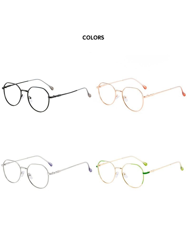 Upgraded Transition Glasses Wholesale Vintage Round Metal Optical Frame Photochromic Anti Blue Light Glasses for Women 1PC