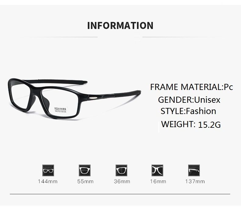 Hot Sale Light Weight TR90 Photochromic Sunglasses Rectangle Men Anti Blue Light and Photochromic Reading Glasses Frames 1PC
