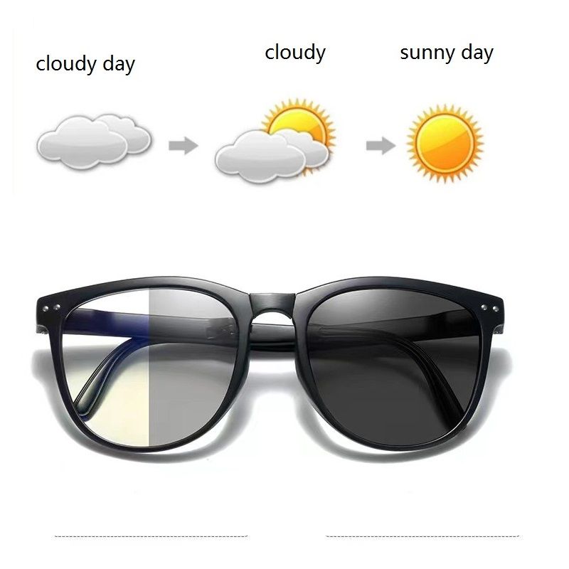 Photochromic Anti Blue Light Foldable Portable square Black Lunettes Anti Reflet Pour Homme Women Men Color Changing Glasses 1PC