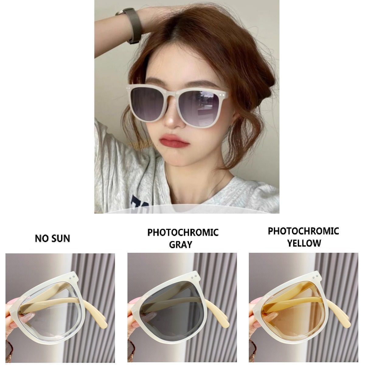 Photochromic Anti Blue Light Foldable Portable square Black Lunettes Anti Reflet Pour Homme Women Men Color Changing Glasses 1PC