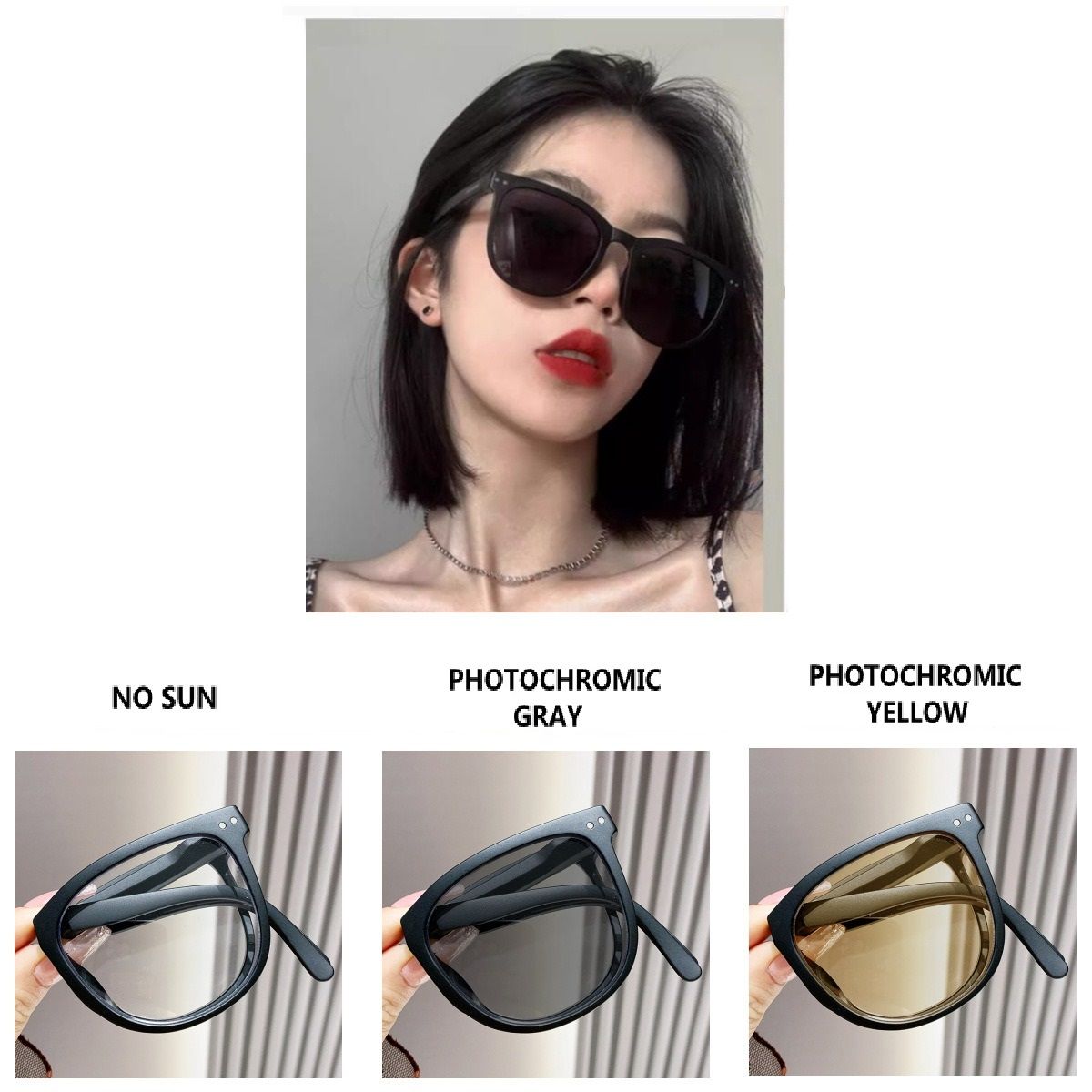 Photochromic Anti Blue Light Foldable Portable square Black Lunettes Anti Reflet Pour Homme Women Men Color Changing Glasses 1PC