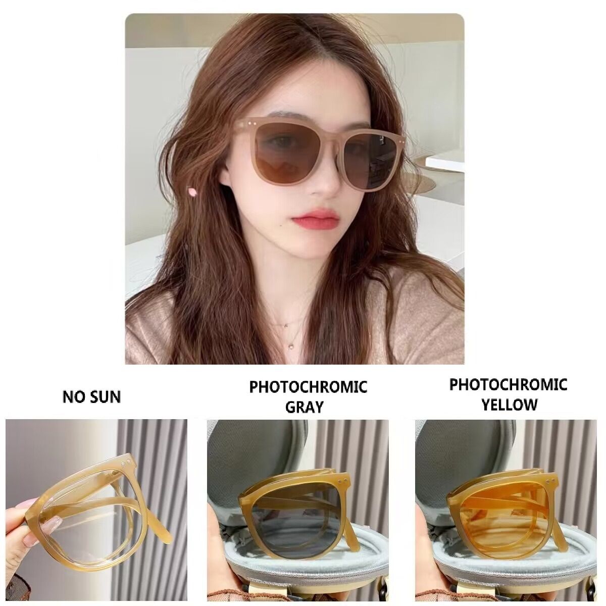 Photochromic Anti Blue Light Foldable Portable square Black Lunettes Anti Reflet Pour Homme Women Men Color Changing Glasses 1PC