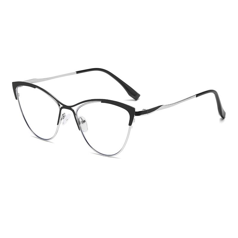 Fashion New Photochromic Women Optical Blue Light Optical Glasses Anti Blue Glass Metal Cat Eye Photochromic Eyeglasses Frame 1PC