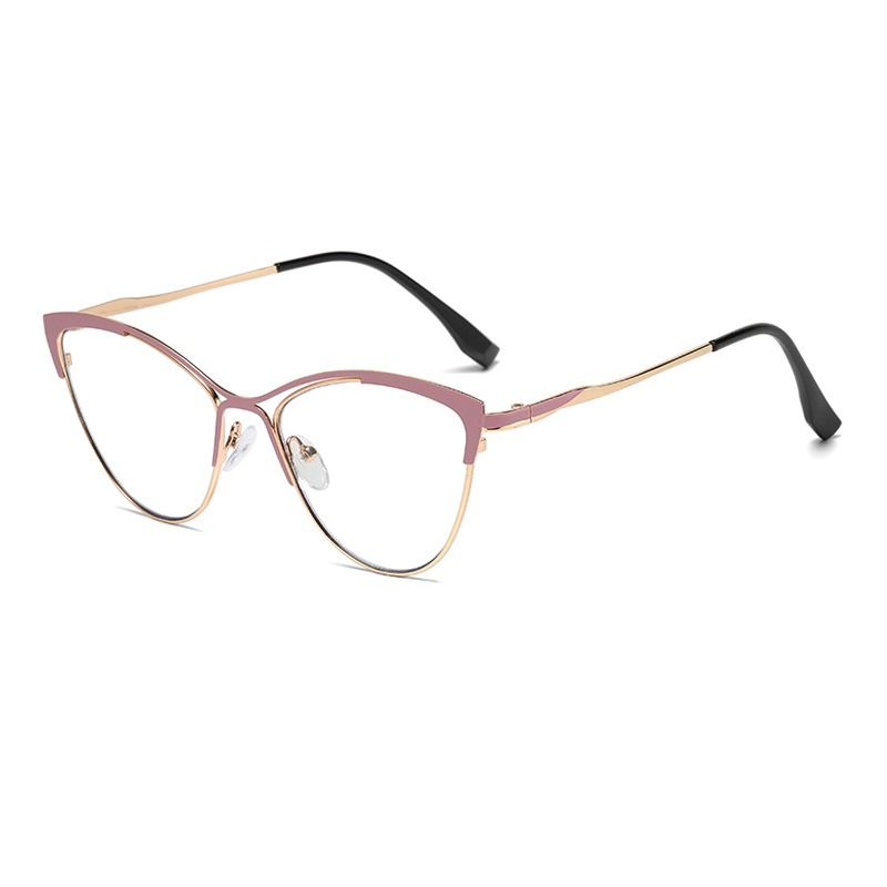 Fashion New Photochromic Women Optical Blue Light Optical Glasses Anti Blue Glass Metal Cat Eye Photochromic Eyeglasses Frame 1PC