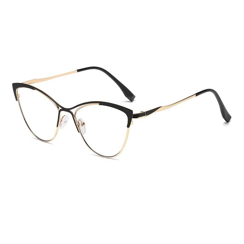 Fashion New Photochromic Women Optical Blue Light Optical Glasses Anti Blue Glass Metal Cat Eye Photochromic Eyeglasses Frame 1PC