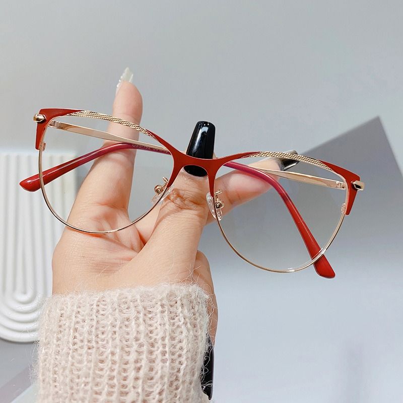 2024 Metal Blue Light Blocking Glasses for Women Trendy Office Optical Spectacles Anti Blue Rays Eye Protection Computer Eyewear 1PC