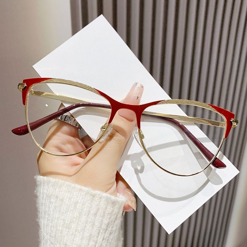 2024 Metal Blue Light Blocking Glasses for Women Trendy Office Optical Spectacles Anti Blue Rays Eye Protection Computer Eyewear 1PC