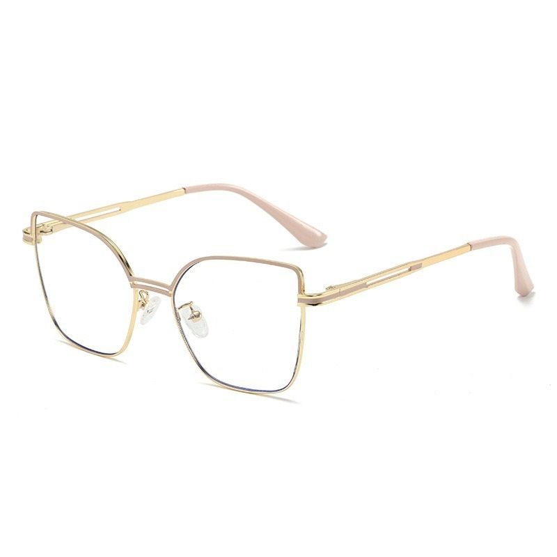 6975 Fashionable New Box Photochromic Anti Blue Light Glasses Metal Large Frame Glasses Factory Direct Sales 1pc