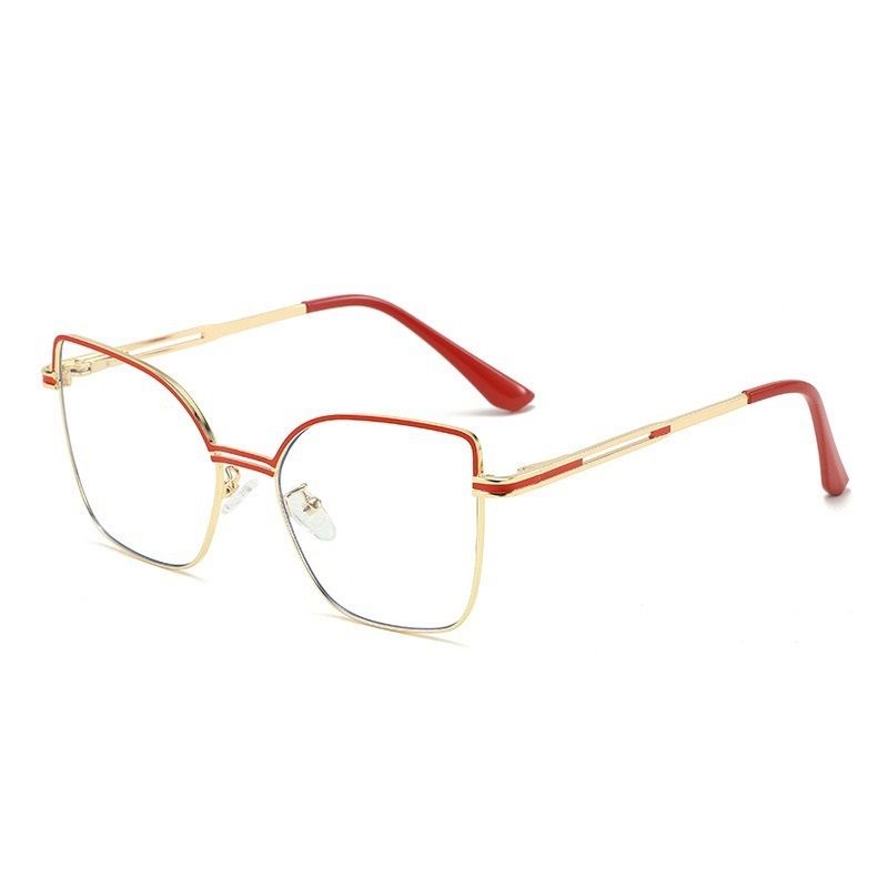 6975 Fashionable New Box Photochromic Anti Blue Light Glasses Metal Large Frame Glasses Factory Direct Sales 1pc