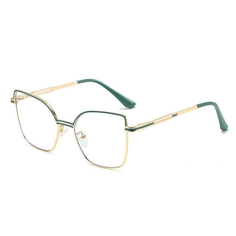 6975 Fashionable New Box Photochromic Anti Blue Light Glasses Metal Large Frame Glasses Factory Direct Sales 1pc