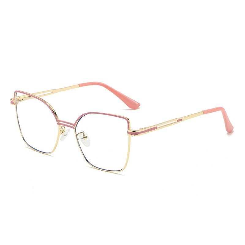 6975 Fashionable New Box Photochromic Anti Blue Light Glasses Metal Large Frame Glasses Factory Direct Sales 1pc