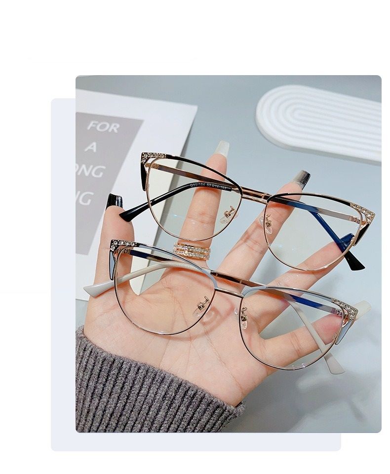 Cat Eyes Frames Fashion Anti Blue Light Anti Blue Light Photochromic Glasses Trendy Metal Frame Women Designer Eyeglass 1PC