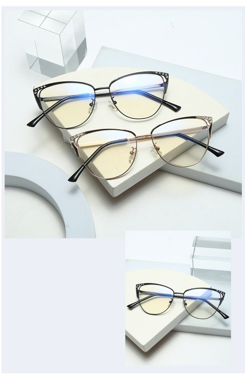 Cat Eyes Frames Fashion Anti Blue Light Anti Blue Light Photochromic Glasses Trendy Metal Frame Women Designer Eyeglass 1PC