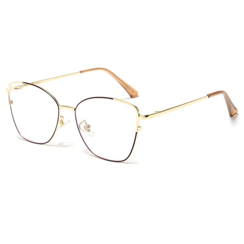 Fashion Cartoon Diamond Face Shape Square Full-Rim Metal Anti-Blue Light Blocking Photochromic Eyeglasses Frames for Men Women 1pc