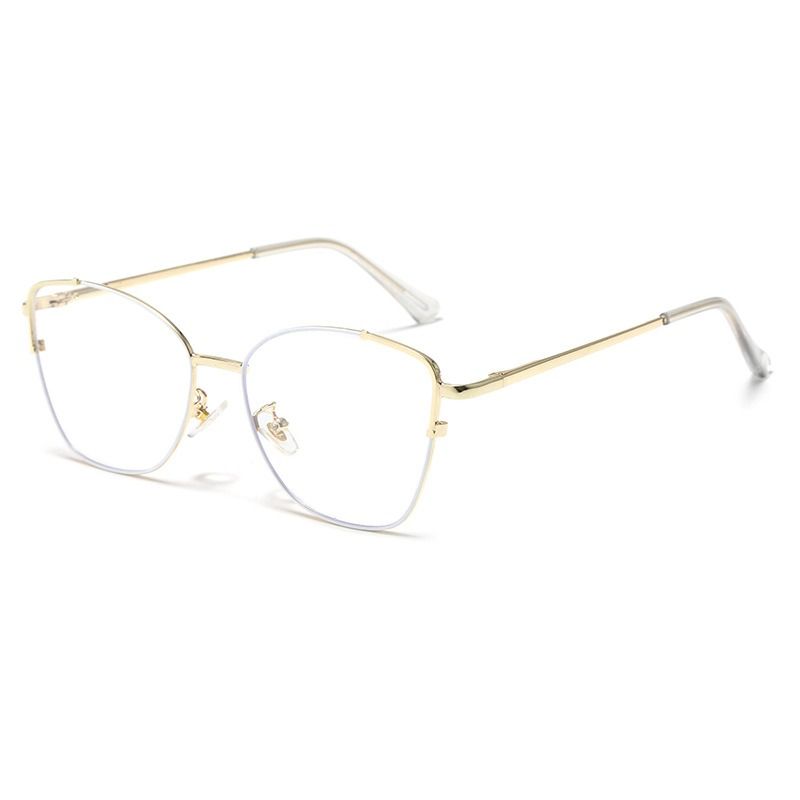 Fashion Cartoon Diamond Face Shape Square Full-Rim Metal Anti-Blue Light Blocking Photochromic Eyeglasses Frames for Men Women 1pc