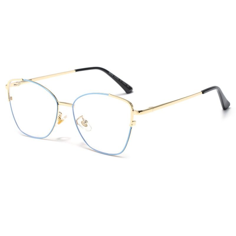 Fashion Cartoon Diamond Face Shape Square Full-Rim Metal Anti-Blue Light Blocking Photochromic Eyeglasses Frames for Men Women 1pc