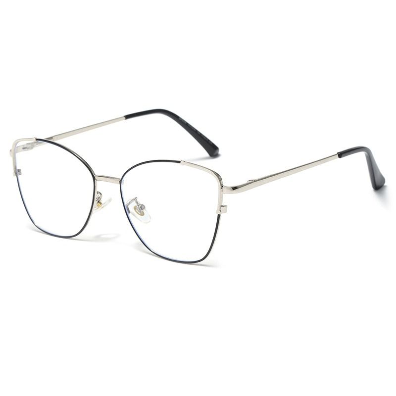 Fashion Cartoon Diamond Face Shape Square Full-Rim Metal Anti-Blue Light Blocking Photochromic Eyeglasses Frames for Men Women 1pc