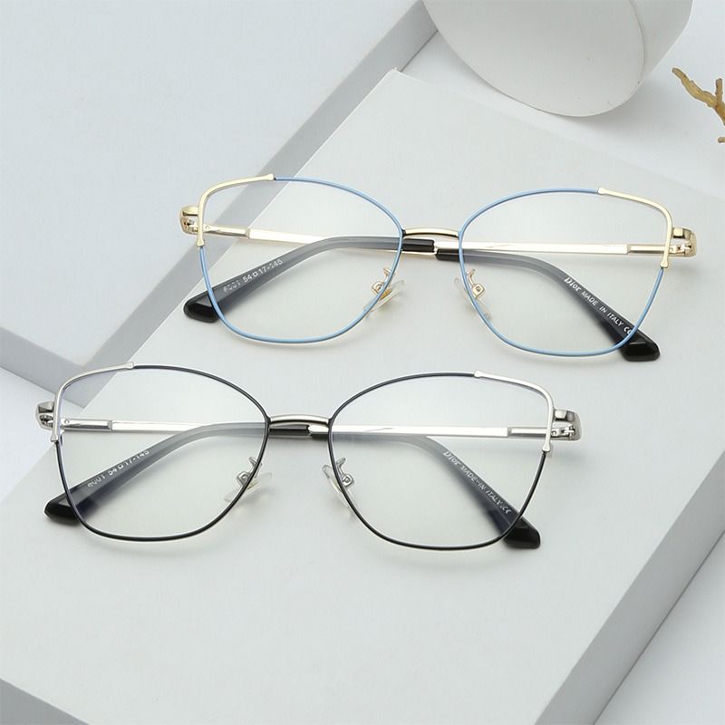 Fashion Cartoon Diamond Face Shape Square Full-Rim Metal Anti-Blue Light Blocking Photochromic Eyeglasses Frames for Men Women 1pc