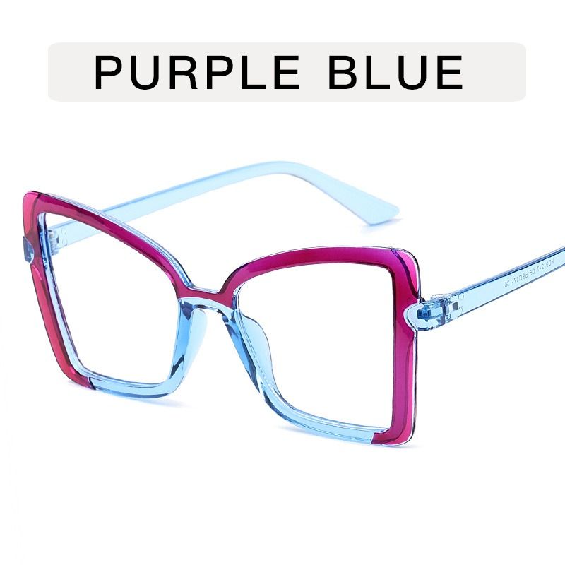 Unisex New Fashion Color-Block Butterfly Frame Cat Eye Sunglasses Colorful Blue Light Blocking UV400 Protection Durable Full Rim 1PC