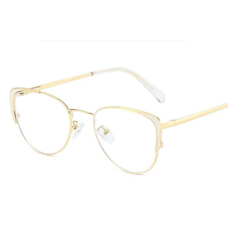 148 Luxury Cat Eye Women's Eyeglass Frame Fashion Metal Cateye Clear Lenses Glasses Vintage Transparent Optical Spectacle 1PC