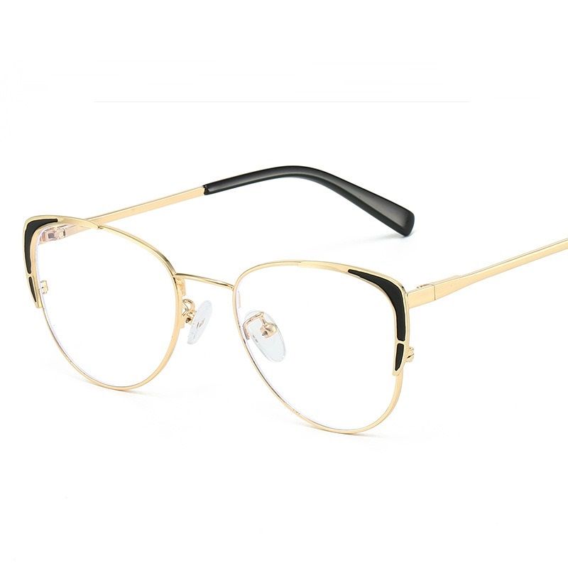 148 Luxury Cat Eye Women's Eyeglass Frame Fashion Metal Cateye Clear Lenses Glasses Vintage Transparent Optical Spectacle 1PC