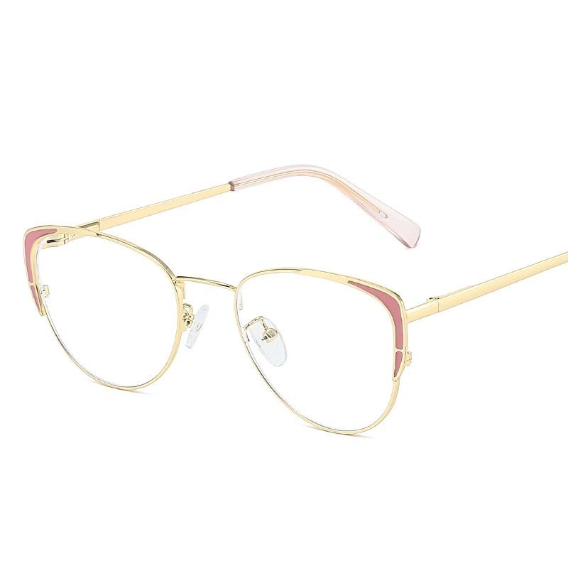 148 Luxury Cat Eye Women's Eyeglass Frame Fashion Metal Cateye Clear Lenses Glasses Vintage Transparent Optical Spectacle 1PC